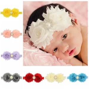 Coxeer 12Pcs Baby Girls Ribbon Hair Bows Clips Fashion Pearl Headbands Hair Accessories for Kids Teen Girls Women (Colorful)