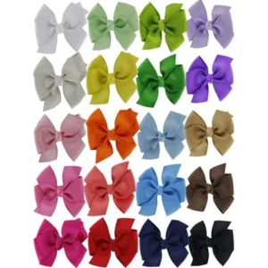 Coxeer 20Pcs Baby Girls Grosgrain Ribbon Hair Bows Alligator Clips Fashion Headbands Hair Accessories for Kids Teen Girls Women (Colorful)