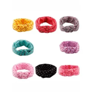 Polka Dot Headbands, Coxeer 8Pcs Elastic Cloth Hair Bands Hair Accessories for Baby Girls Infants Kids Toddlers Children