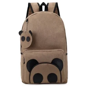 Panda Canvas Backpack, Coofit School Bags Book Bag for Adult Women Girls Men Boys Kids
