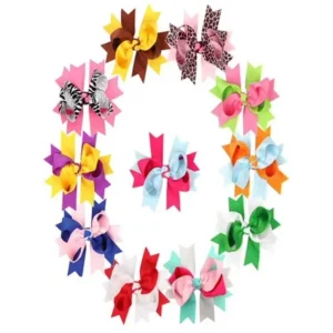 Coxeer(4.5in/11Pcs/Colorful)Grosgrain Ribbon Hair Bows Alligator Clips Fashion Cute Hair Accessories for Teens Women Girls Kids Baby Girls