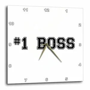 3dRose #1 Boss - Number One Best Greatest Boss - Work and Office gifts - fun flattering gifts - black, Wall Clock, 13 by 13-inch