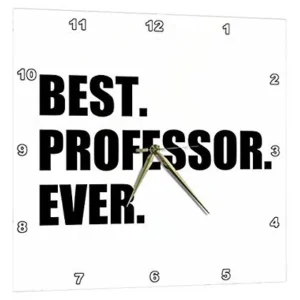3dRose Best Professor Ever, gift for inspiring college university lecturers, Wall Clock, 10 by 10-inch