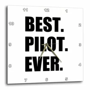 3dRose Best Pilot Ever, fun appreciation gift for talented airplane pilots, Wall Clock, 15 by 15-inch