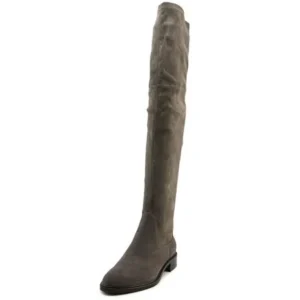 Aquatalia By Marvin K Gisele Women Pointed Toe Suede Gray Knee High Boot
