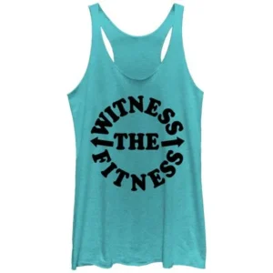 Women's CHIN UP Witness the Fitness Racerback Tank Top Tahiti Blue