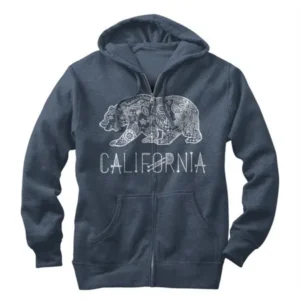 Men's California Henna Bear Zip Up Hoodie