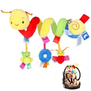 Pixnor Multifunctional Funny Pram Hanging With Spiral Toy Car Seat Toy Ringing Bell for Baby