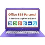 HP - Stream 14" Laptop - Intel Celeron - 4GB - 32GB eMMC Flash Memory - Office 365 Personal 1-Year Subscription Included - Purple violet, Textured linear grooves design