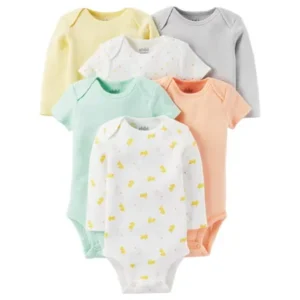 Child Of Mine By Carter's Newborn Baby Neutral Short and Longsleeve Bodysuit Set 6-Pieces