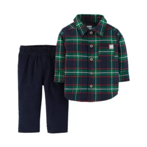 Child of Mine by Carter's Baby Boy Flannel Button Up & Pants, 2pc Outfit Set