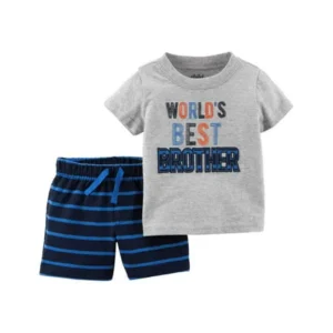 Baby Boy Short Sleeve Shirt & Shorts, 2pc Outfit Set