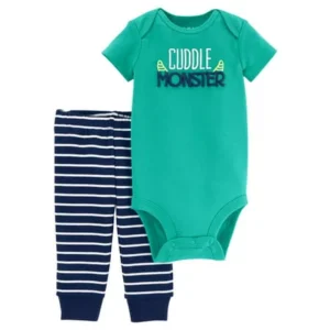 Child of Mine by Carter's Baby Boy Short Sleeve Bodysuit & Pants, 2pc Outfit Set