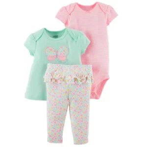 Child of Mine by Carter's Baby Girl Swing Shirt, Bodysuit, and Pants, 3pc Outfit Set