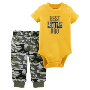 Child of Mine by Carter's Baby Boy Short Sleeve Bodysuit & Pants, 2pc Outfit Set