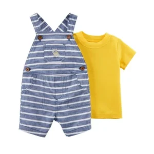 Child of Mine by Carter's Baby Boy Short Sleeve Shirt & Shortalls, 2pc Outfit Set