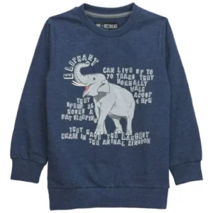 No Retreat Boys' Long Sleeve Elephant Fact Sweatshirt