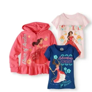 Little Girls' Hoodie and 2-Pack T-Shirt Outfit Set