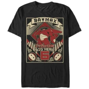 Men's Big Hero 6 Baymax Poster T-Shirt Black