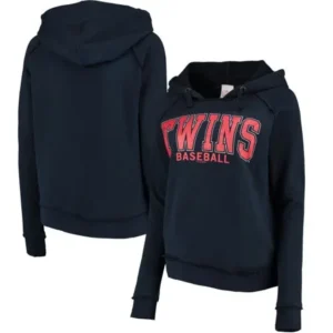 Minnesota Twins 5th & Ocean by New Era Women's Defense Raglan Pullover Hoodie - Navy