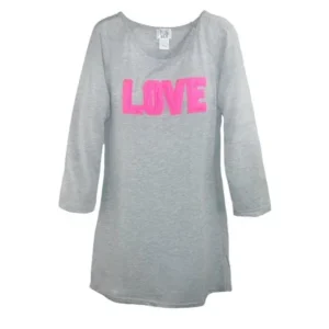 Roll Outta Bed Women's Plus Size Scoop Neck Nightshirt with Sherpa Accents