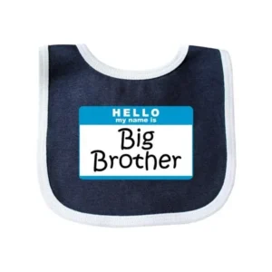 Big Brother Name Tag Baby Bib