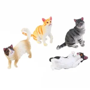 4pcs PVC Cartoon Kitten Model Toys Fun Animals for Kids