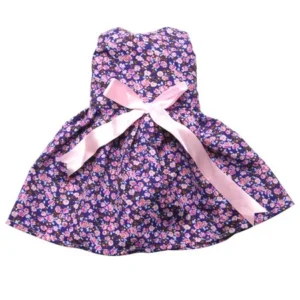 Purple Floral Sleeveless Party Dress Clothing for 18 Inch Toys (Purple)