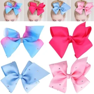 Clearance :4PCS Grosgrain Ribbon Hair Bows Rhinestone Bowknot Hair Clips Boutique Bows For Girls Kids Baby Teens