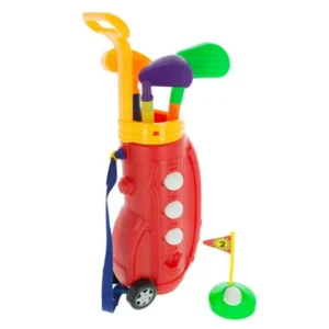 Toddler Toy Golf Play Set with Plastic Bag, 2 Clubs, 1 Putter, 4 Balls, Putting Cup Indoor or Outdoor Use by Hey! Play!
