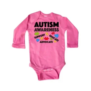 Autism Awareness- Support, Educate, Advocate Long Sleeve Creeper