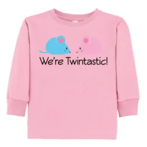 Inktastic Boy Girl Twins Mice Toddler Long Sleeve T-Shirt Twin Mouse Blue Pink