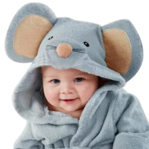 Baby Bath Towels, Coxeer Toddler Infant Cute Mouse Towel Bathrobe with Hood for Baby Kids(Blue)
