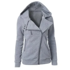 Hooded Coat Women Winter Zip Up Jackets Long Sleeve Hoodies Sweater Pullover Zipper Hoody Sweatshirt Oversized Outwear