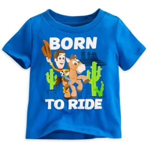 Disney Store Toy Story "Born To Ride" Woody & Bullseye Tee T-Shirt for Baby Boys