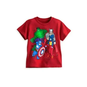 Disney Store Marvel's Avengers Power-Up Tee T-Shirt for Boys Red