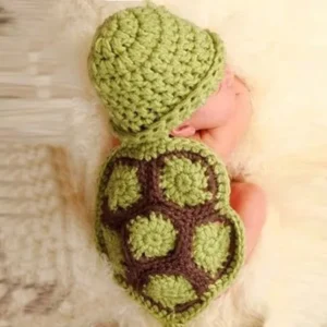 Baby Newborn Turtle Knit Crochet Clothes Beanie Hat Outfit Photo Props