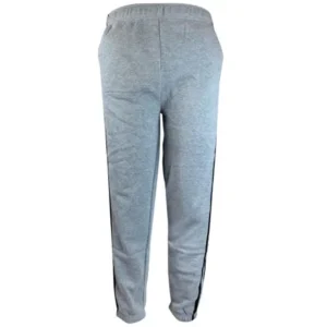 Grey Mens Heavyweight Athletic Fleece Sweatpants with Elastic Waist & Cuffs