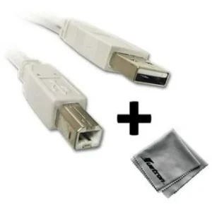 Canon PIXMA MG3220 Printer Compatible 10ft White USB Cable A to B Plus Free H...