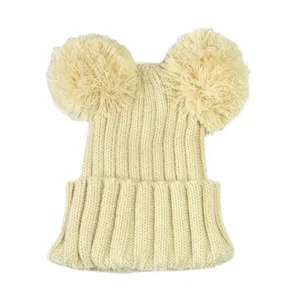 Fashion Baby Children Cute Ball Cap Keep Warm Winter Hats Knitted Wool Hemming