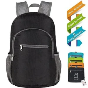 20l foldable small backpack with nonstripping waterproof liner, super durable packable lightweight hiking daypack for travel, outdoor, sports, shopping