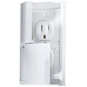 RV Designer S905 White Weatherproof Dual Outlet (with Snap Cover-Plate)