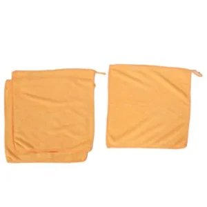 Unique Bargains Microfiber Water Absorbent Towel Washcloth 30cm x 30cm Yellow 3pcs for Home Essential