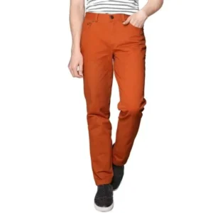 Unique Bargains Men's Five Pockets Straight Fit Natural Waist Pants Rust