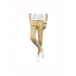 Unique Bargains Men's Button Closure Mid Rise Zip Fly Pockets Capris Pants