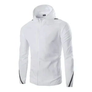 Unique Bargains Men's Zip Up Contrast Color Detail Slim Fit Hoodie