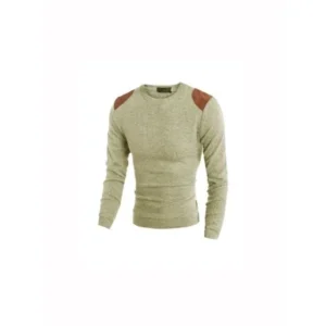 Unique Bargains Crew Neck Long Sleeves Leisure Knitted Shirt