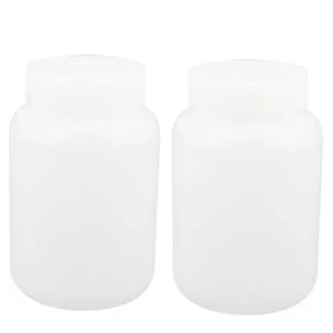 Unique Bargains 2PCS 500mL Clear White Plastic Laboratory Chemical Container Storage Bottle