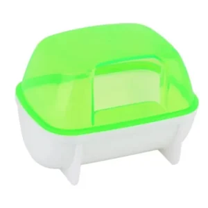 Unique Bargains Home Pet Plastic Gerbil Dual Hole Bath Bathing House Sand Cage Hamster Green