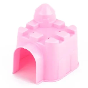Unique Bargains Pet Hamster Plastic Castle Shape Toy House Home Building Pink 8.5cm Height